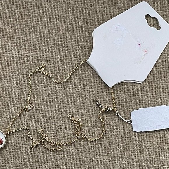 Valentines Day LULU DK Necklace LOVE 14K Plated Reversible Enamel Crystal Accent - Picture 10 of 11